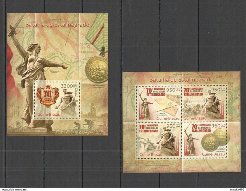 2013 Guinea-Bissau World War Ii Battle Of Stalingrad Kb+Bl ** Stamps St1275
