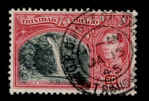 TRINIDAD AND TOBAGO GVI SG254, 60c myrtle green and carmine, FINE USED.