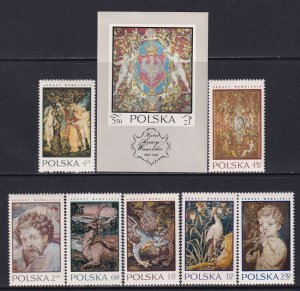 Poland 1970 Sc 1772-9 Wawel Castle 16th Century Tapestries Stamp SS MNH