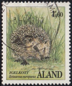 Aland 1991 used Scott #37 1.60m Erinaceus europaeus - hedgehog