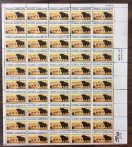 1504  Angus Cattle, Rural America  8 c   Sheet of 50  FV $4.00   1973