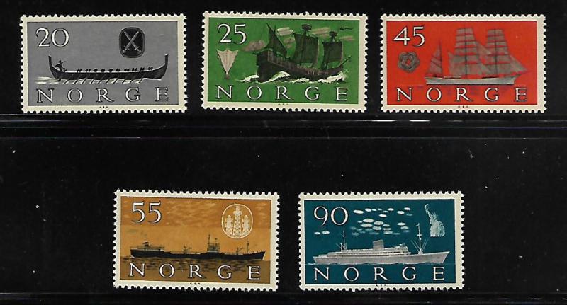 NORWAY 382-386 MNH SHIPS SET OF 5 1960