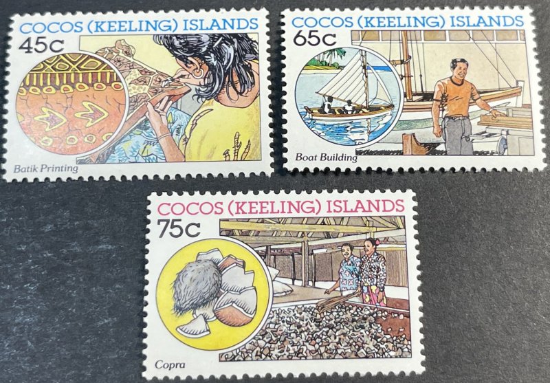 COCOS ISLANDS # 166-168-MINT NEVER/HINGED---COMPLETE SET----1987