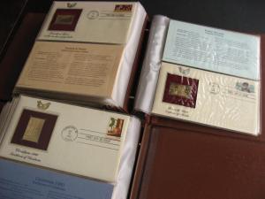 USA PCS 52 different FDC with gold replica stamps 1980-83 era in 2 binders