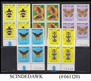 BURKINA FASO - 1986 INSECTS / BUTTERFLIES - BLK-4 - 5V MNH