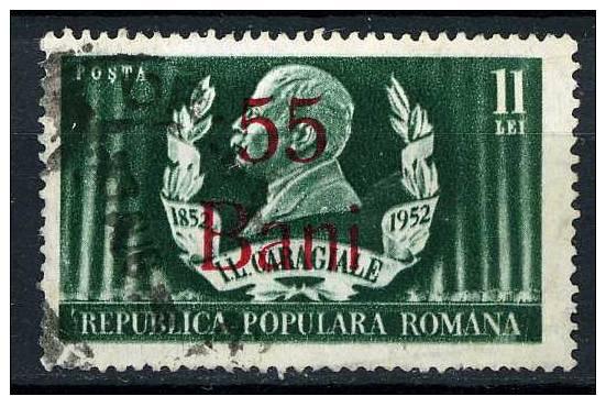 Romania  1952 Scott 818 used- Caragiale issue surcharged 