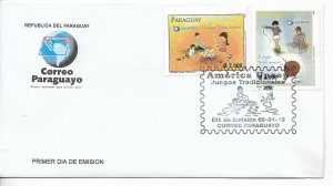 PARAGUAY 2010 TRADITIONAL GAMES CHILDREN FDC COVER AMERICA UPAEP JOINT ISSUE