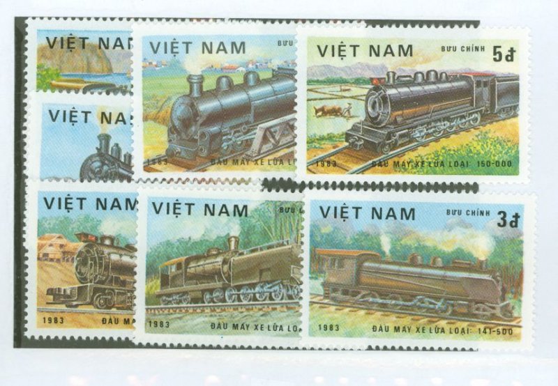 Vietnam/North (Democratic Republic) #1254-60 Unused Single (Complete Set) (Train)
