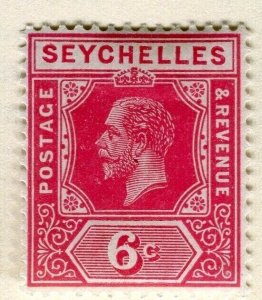 SEYCHELLES; 1917 early GV issue fine Mint hinged 6c. value