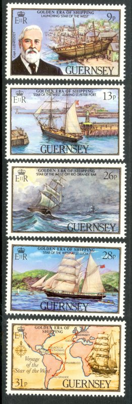 GUERNSEY 1983 GOLDEN ERA OF SHIPPING Set Sc 269-273 MNH