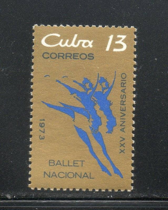 CUBA Sc# 1842  CUBAN NATIONAL BALLET dance Havana  1973  MNH mint