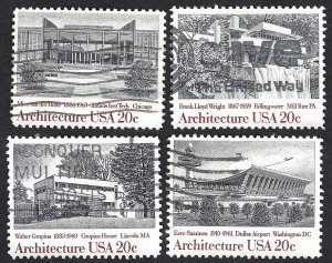 United States #2019-2022 4 x 20¢ American Architecture (1982). Used.