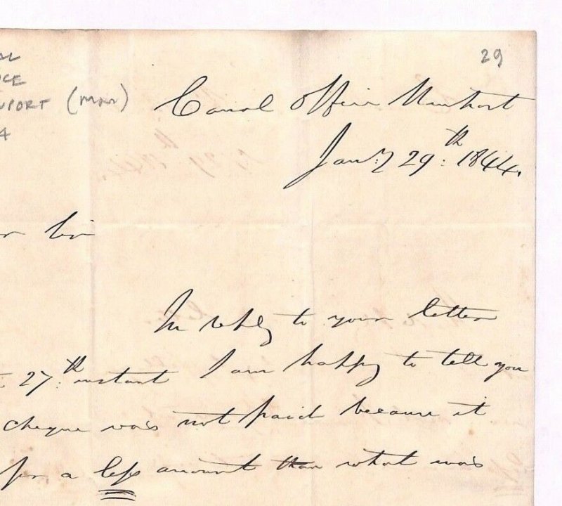 GB WALES Cover EL *CANAL OFFICE* Monmouthshire Newport Entire Letter 1844 FF113