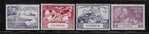 CYPRUS SCOTT #160-63 1949 UPU ISSUE - MINT NEVER HINGED