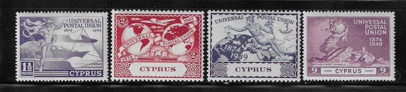 CYPRUS SCOTT #160-63 1949 UPU ISSUE - MINT NEVER HINGED