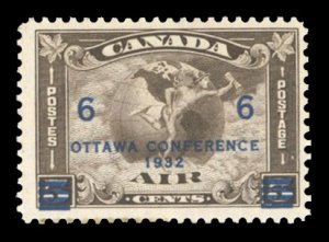 Canada #C4 Cat$65, 1932 6c on 5c dark brown, never hinged