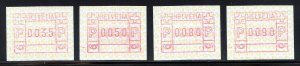 Switzerland  MNH,    Computer Vended Postage Series
