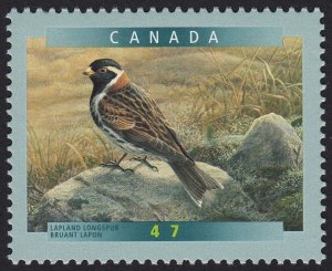 BIRD * LAPLAND LONGSPUR = Canada 2001 #1889 MNH STAMP