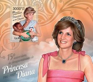 Princess Diana British Royal Family Royalty Pope Guinea-Bissau MNH stamp set