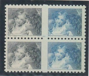 Canada - 1967 Centennial Test Stamp, Baby Sisters Black & Blue Block
