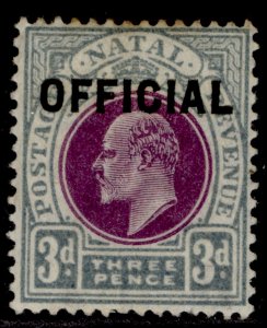 SOUTH AFRICA - Natal EDVII SG O4, 3d purple & grey, M MINT. Cat £28.