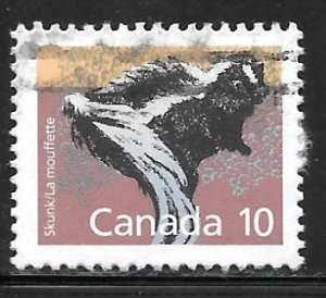 Canada 1160: 10c Striped Skunk (Mephitis mephitis), used, VF