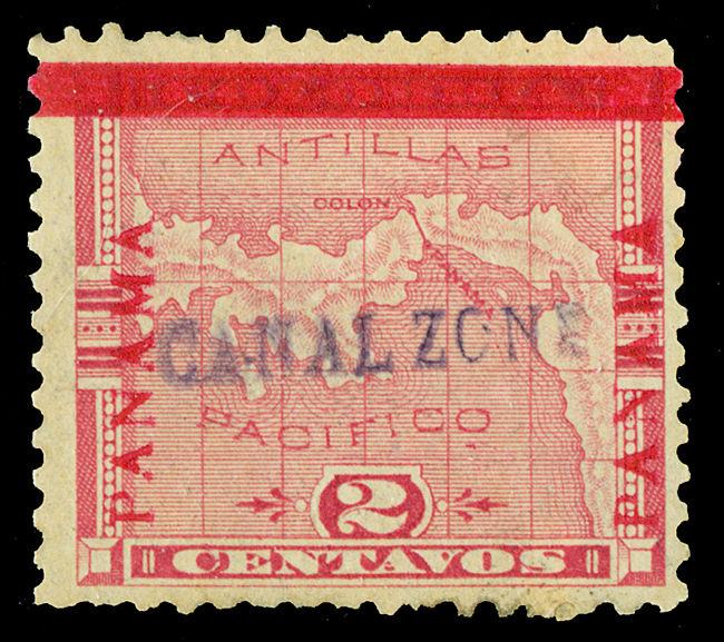 Canal Zone Scott 1 1904 2c PANAMA Reading Up Issue Unused F-VF NG Cat $650