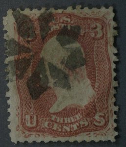 United States #65 Three Cent Washington Used Diamonds Geometric Cancel