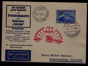Germany Zeppelin card Polarfahrt 25.7.31