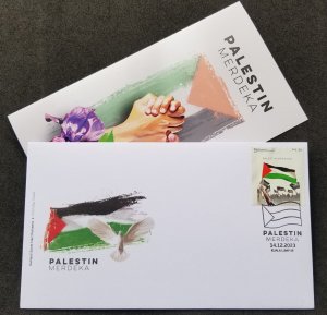 Malaysia Free Palestine 2023 Israel War Armed Conflict Peace Pigeon Flag (FDC)