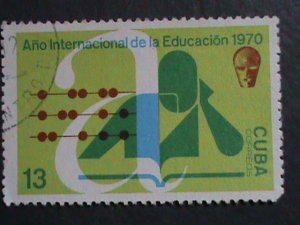 ​CUBA-1970 SC#1570-1  INTERNATIONAL EDUCATION YEAR -USED- WE SHIP TO WORLDWIDE