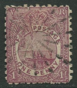 STAMP STATION PERTH Fiji #55 Fijian Canoe Issue 1896 - Used CV$1.10