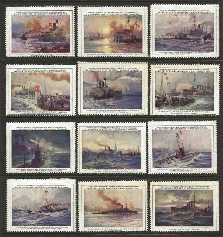 Austria WWI  Österreichischen Flotten Ship Navy Cinderella Poster Seals Fine HR