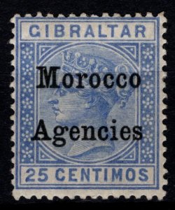 Morocco Agencies 1898 Victoria Gibraltar Def. Surch., 25c [Unused]