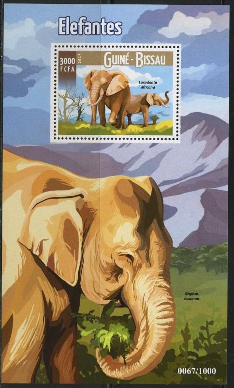 GUINEA BISSAU  2016 ELEPHANTS  SOUVENIR SHEET MINT NH