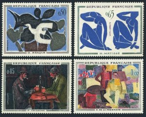 France 1014-1017,MNH.Michel 1372-1375. 1961.Braque,Matisse,Cezanne,la Fresnaye.