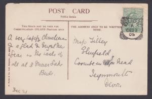 Great Britain Sc 127 used on 1905 Bude, Old Bridge PPC