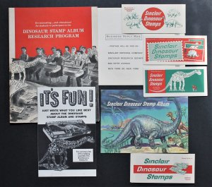 1959 Stamp Album Sinclair Oil School Teachers Dinosaur Research Program MNH