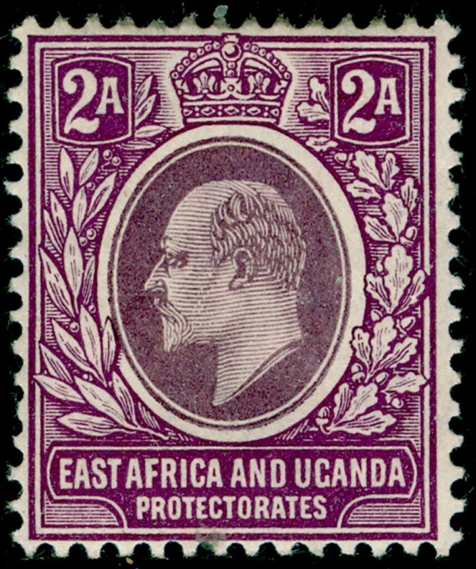 EAST AFRICA and UGANDA SG19, 2a dull & brt purple, LH MINT. WMK MULT CA