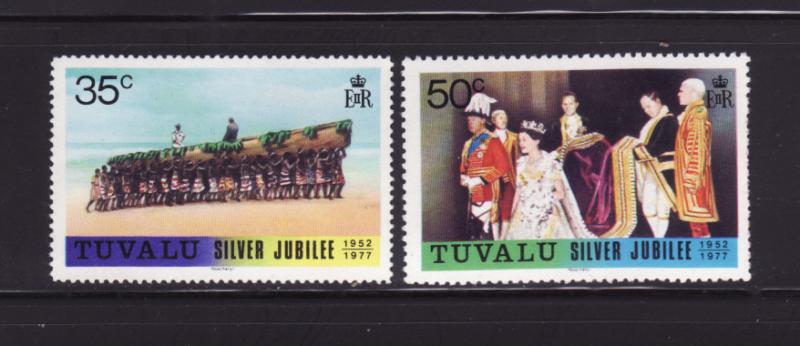 Tuvalu 44-45 MNH Queen Elizabeth II Silver Jubilee