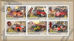 Mozambique 2009 MNH - History of Special transport I/Fire Engines.