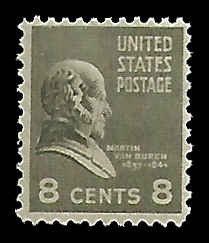 PCBstamps   US # 813 8c Van Buren, 1938, MH, (1)