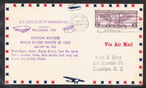 Washington DC - Aero Club Welcomes American Aviators - 1932