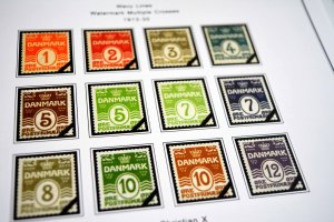 COLOR PRINTED DENMARK 1851-2010 STAMP ALBUM PAGES (186 illustrated pages)