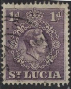 Saint Lucia 111a (used) 1p George VI, deep violet (1938)