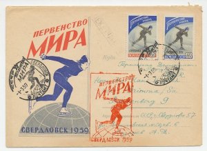 Cover / Postmark Soviet Union 1959 Ice skating - World Championships