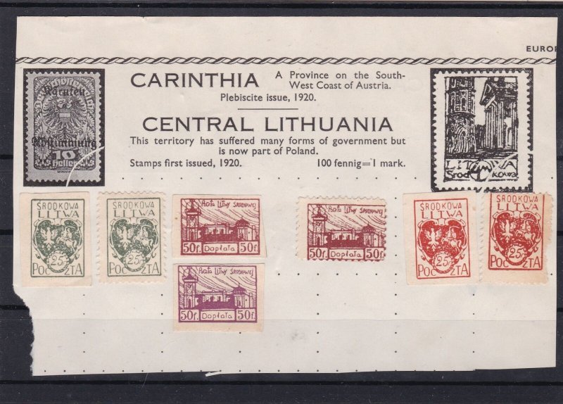 central lithuania  stamps ref 18512 