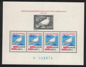 Czechoslovakia Dove Bird World Peace and Life Congress 1983 MNH SG#MS2684