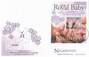 Niuafo'ou 2013 FDC Royal Baby 1v S/S Cover Birth Prince George William Kate