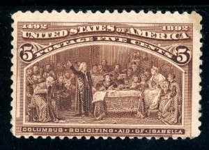 USAstamps Unused FVFUS 1893 Columbian Expo Soliciting Aid Scott 234 OG 